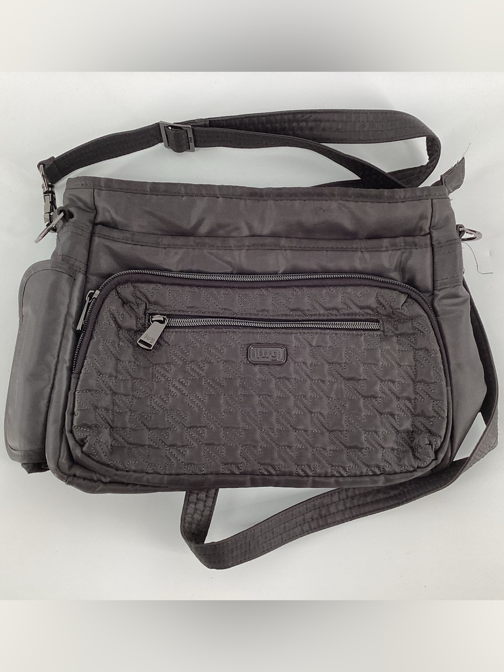 lug Shimmy Quilted Gray Messenger Crossbody Bag